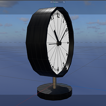  I used cubes, a shape I hadn't used before, to create the clock hands. I manipulated their position with the scale and move tools. 