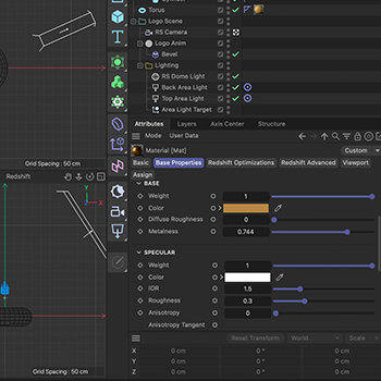 I also learned how to change the texture of an object to be more reflective.