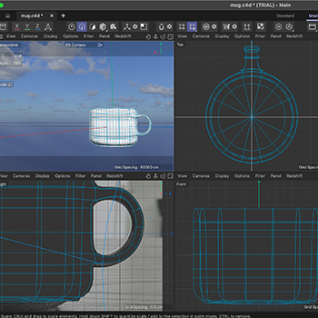 I followed <a href='https://youtu.be/9-GykynABwg?si=4Vq14z49m3VWiWFA'> This </a> tutorial to create the mug. I learned how to make an objects polygons editable, which allowed me to select the top polygons of a cylinder and extrude them inwards to create the cup shape. I also learned how to insert an image to use as a reference when modeling. Following the tutorial, I found out about edge loops and the loop cut tool, which allowed me to create a handle for the mug by extruding polygons and connecting them to make a rough ring shape.    